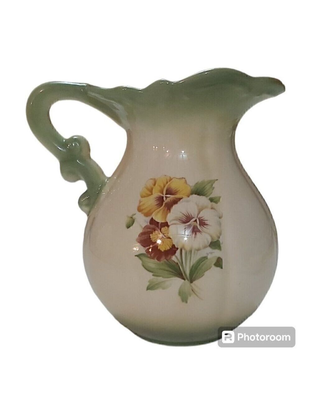 Vintage-Look Pansy Pitcher Jug - 6 Inches Tall, Hobbyist Creation
